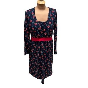 Frugi‎ Organic Cotton Dress Floral Print MIDI Boho Artsy Granola Cottagecore